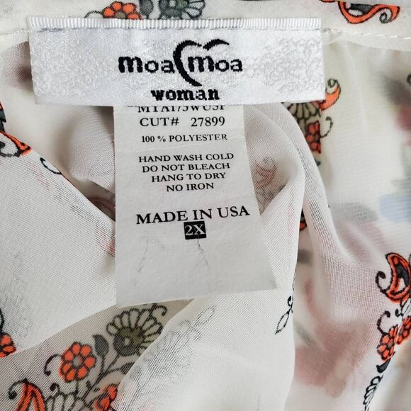 Moa Moa Woman Boho Print Tunic Top Plus Size 2X Made in USA - Picture 5 of 7